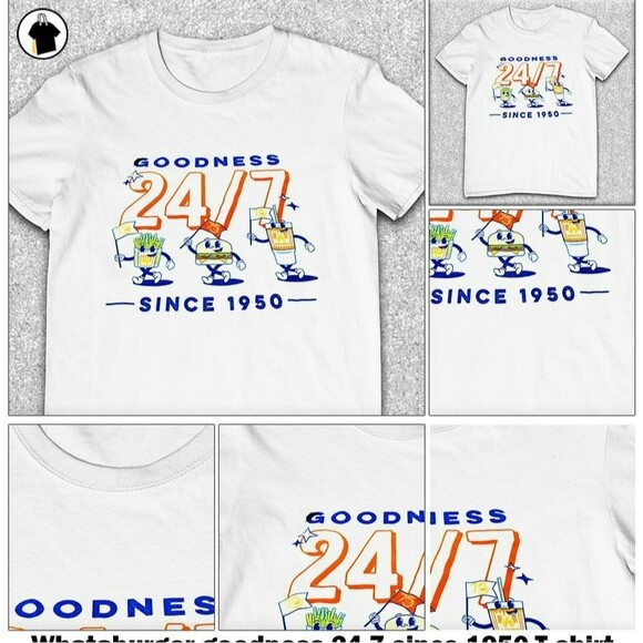 New Large Whataburger Shirt Retro Goodness 24/7 Pullover Short Sleeve - Picture 6 of 7